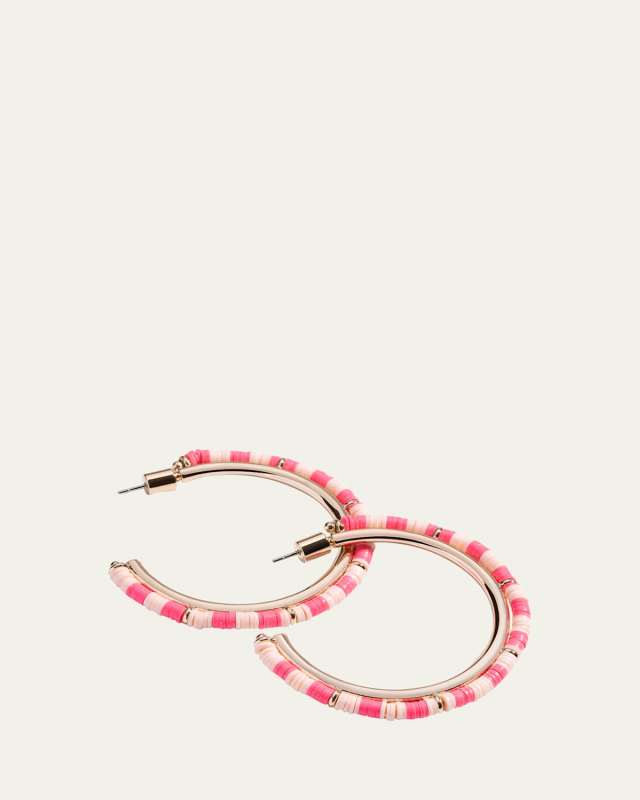 Mini Anguilla Hoop Earrings with Heishi Beads